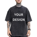 High Quality Plain Black Tee Custom Logo Heavy Weight Washing T Shirt Loose Oversize Hip Hop Unisex Short Sleeve Men's Tshirt